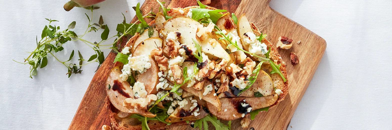 Bruschetta Pære Valnød Blåost 1568X520px