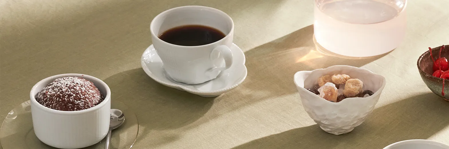 S1 2024 Line Extensions White Fluted Soufflé Bowl 2Pcs White Elements Cup And Saucer 26Cl 1568X520