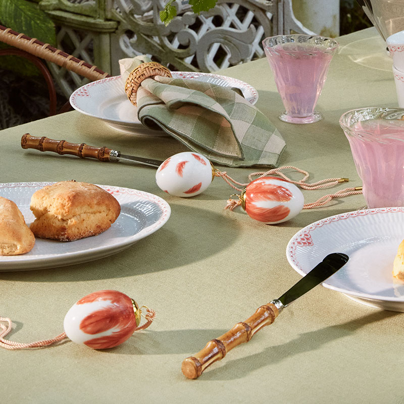 2024 Spring Collection Easter Egg Apple Blossom Buds 6Cm Apple Blossom Petals 6Cm Coral Lace Plate 22Cm 72Dpi