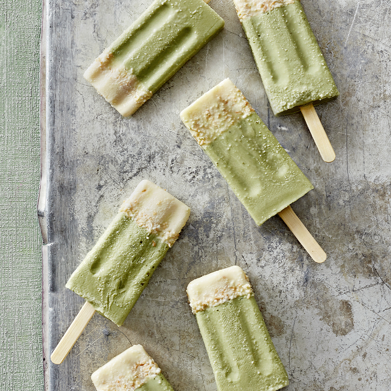 Matcha-kokos popsicle
