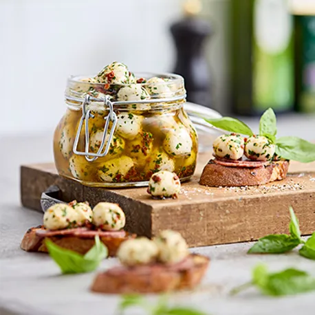 Marinerede Mozarellakugler